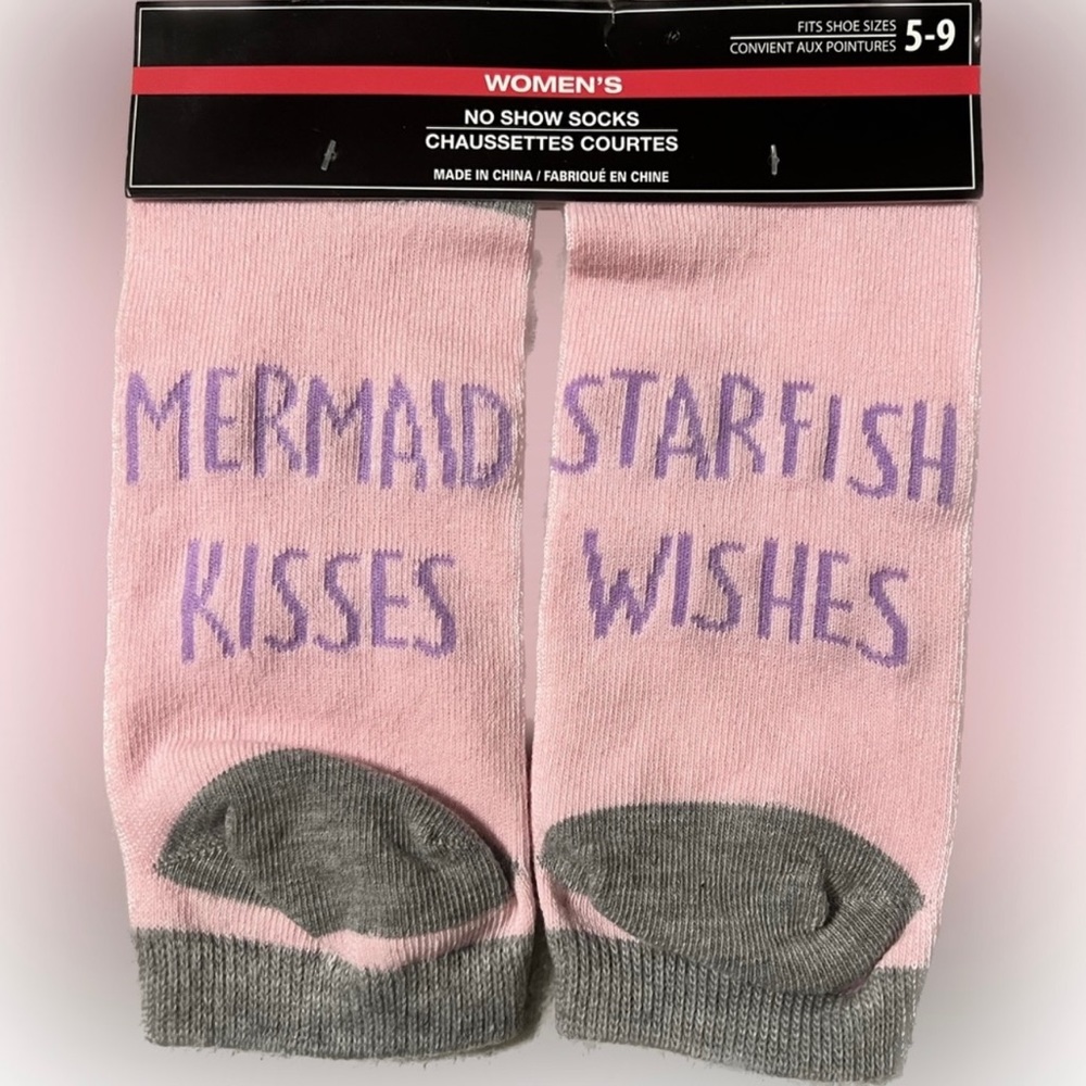 🍄NEW No Show Sock “Mermaid Kisses” “Starfish Wishes” Novelty Women Footwear
